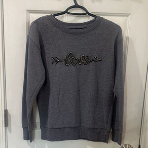 Maurices Charcoal Love Embroidered Sweater